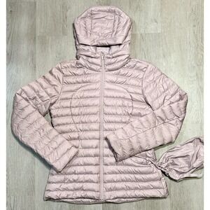 Lululemon Pack It Down Jacket Women Size 10 Mauve Stone Puffer Goose Down Stain